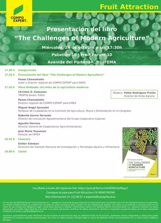 Presentación del libro “The Challenges of Modern Agriculture”
