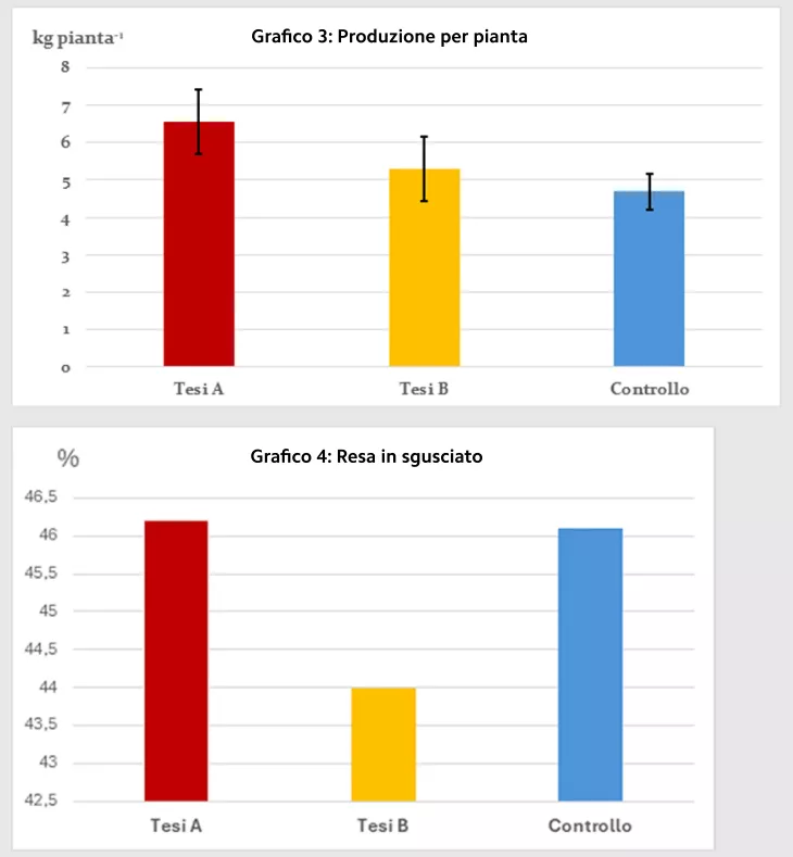 Grafici 3 e 4 prova nocciolo 2024