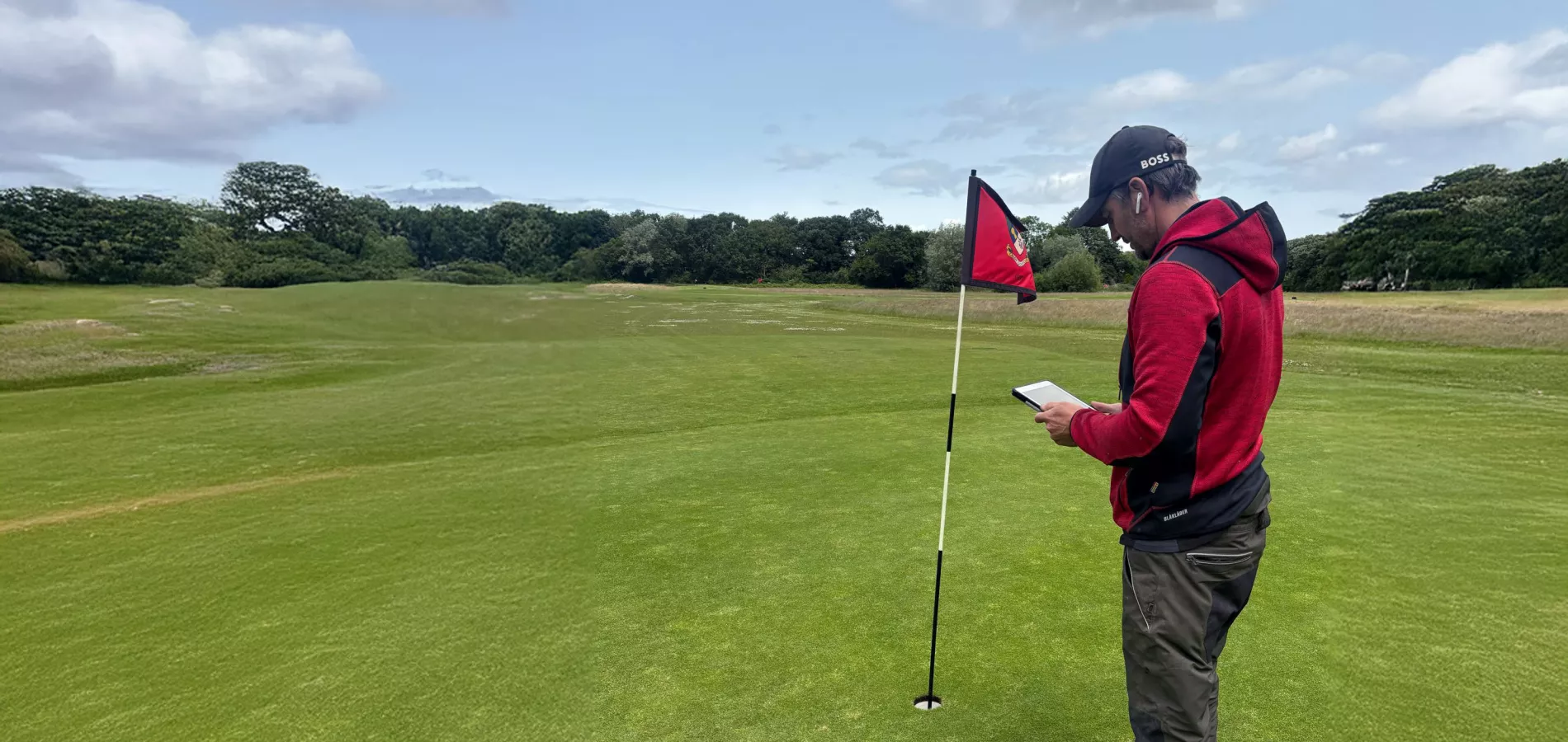 Greenkeeper on Caldy golf course using TurfHub